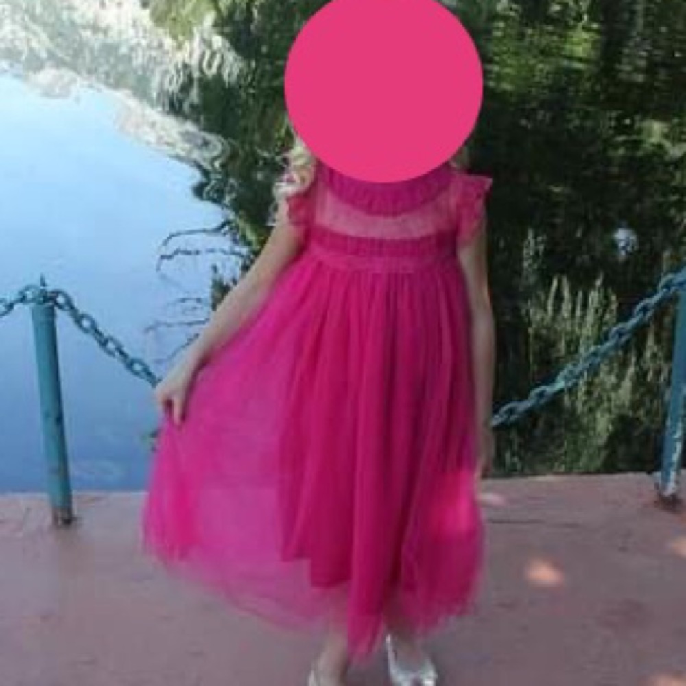 Pink tulle dress vintage look Girls size 4 👗